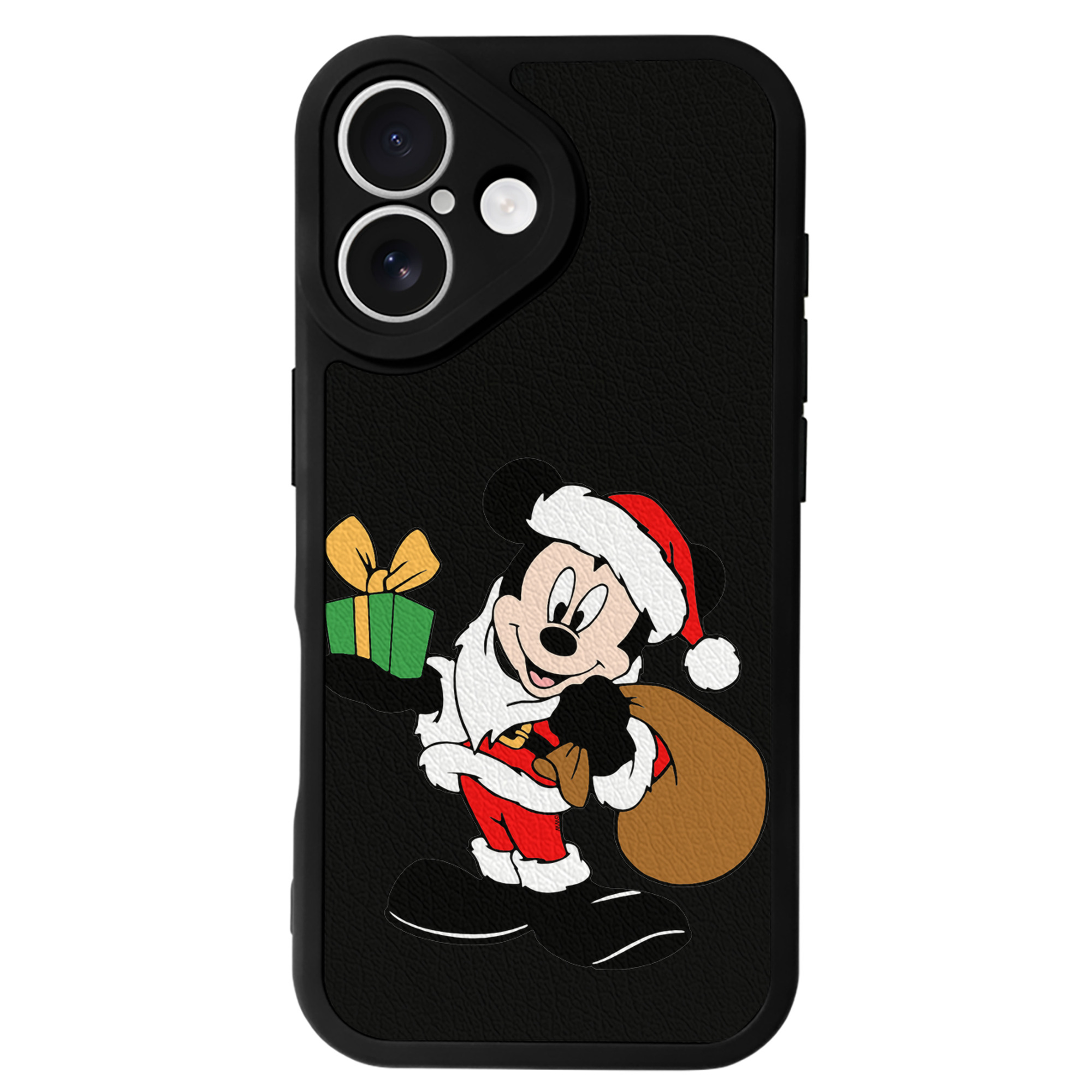 （画像用） ミッキーマウス Mickey Mouse 【iPhone 16シリーズ対応】シリコンスマホケース（レザー調） 材質：シリコン